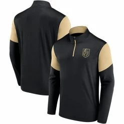 Men's Fanatics Branded Black Vegas Golden Knights Logo Quarter-Zip Jacket
