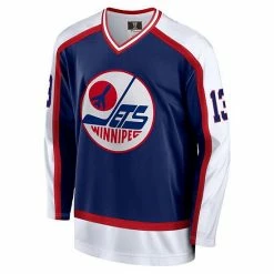 Men's Fanatics Branded Teemu Selanne Navy Winnipeg Jets Breakaway Retired Player Jersey -Metaverse shop unnamed file 23457