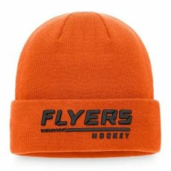 Men's Fanatics Branded Orange Philadelphia Flyers Authentic Pro Locker Room Cuffed Knit Hat