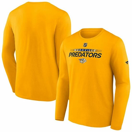 Men's Fanatics Branded Gold Nashville Predators Authentic Pro Core Collection Prime Wordmark Long Sleeve T-Shirt Men's Fanatics Branded Gold Nashville Predators Authentic Pro Core Collection Prime Wordmark Long Sleeve T-Shirt -Metaverse shop unnamed file 23523