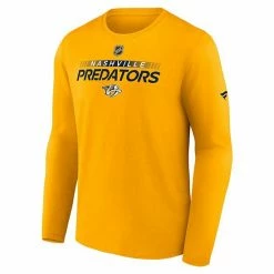 Men's Fanatics Branded Gold Nashville Predators Authentic Pro Core Collection Prime Wordmark Long Sleeve T-Shirt 4 Men's Fanatics Branded Gold Nashville Predators Authentic Pro Core Collection Prime Wordmark Long Sleeve T-Shirt -Metaverse shop unnamed file 23524