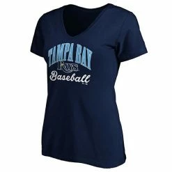 Women's Fanatics Branded Navy Tampa Bay Rays Victory Script V-Neck T-Shirt -Metaverse shop unnamed file 23543