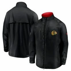 Men's Fanatics Branded Black Chicago Blackhawks Authentic Pro Locker Room Rink Raglan Full-Zip Jacket