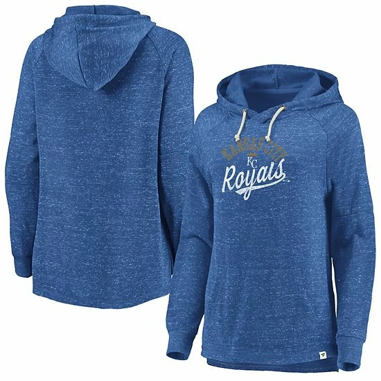 Women's Fanatics Branded Royal Kansas City Royals Faded Script Pullover Hoodie - Image 2