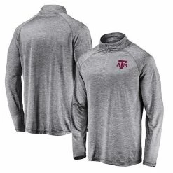 Men's Fanatics Branded Gray Texas A&M Aggies Striated Raglan Quarter-Zip Jacket -Metaverse shop unnamed file 23674