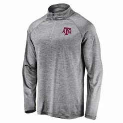 Men's Fanatics Branded Gray Texas A&M Aggies Striated Raglan Quarter-Zip Jacket -Metaverse shop unnamed file 23675