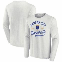 Men's Fanatics Branded Heathered Gray Kansas City Royals True Classics Game Maker Long Sleeve T-Shirt -Metaverse shop unnamed file 23682