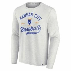 Men's Fanatics Branded Heathered Gray Kansas City Royals True Classics Game Maker Long Sleeve T-Shirt -Metaverse shop unnamed file 23683