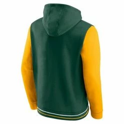 Men's Fanatics Branded Green/Yellow Oakland Athletics Last Whistle Pullover Hoodie -Metaverse shop unnamed file 23711