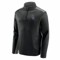 Men's Fanatics Branded Black Colorado Rockies Team Primary Logo Quarter-Zip Jacket -Metaverse shop unnamed file 23729