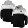 Men's Fanatics Branded Heathered Gray/Black Brooklyn Nets Big & Tall Colorblock Wordmark Tripod Full-Zip Hoodie 2 Men's Fanatics Branded Heathered Gray/Black Brooklyn Nets Big & Tall Colorblock Wordmark Tripod Full-Zip Hoodie -Metaverse shop unnamed file 23807