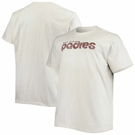 Men's Fanatics Branded Heathered Oatmeal San Diego Padres Big & Tall Cooperstown Collection Arch T-Shirt 4 Men's Fanatics Branded Heathered Oatmeal San Diego Padres Big & Tall Cooperstown Collection Arch T-Shirt - Image 2