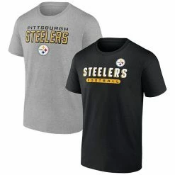 Men's Fanatics Branded Black/Heathered Gray Pittsburgh Steelers Parent T-Shirt Combo Pack -Metaverse shop unnamed file 23895
