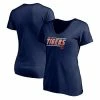 Women's Fanatics Branded Navy Detroit Tigers Mascot In Bounds V-Neck T-Shirt -Metaverse shop unnamed file 23935