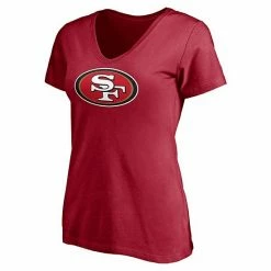 Women's Fanatics Branded Trey Lance Scarlet San Francisco 49ers Player Icon Name & Number V-Neck T-Shirt -Metaverse shop unnamed file 23941
