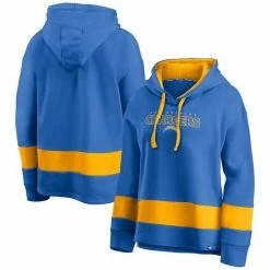 Women's Fanatics Branded Powder Blue/Gold Los Angeles Chargers Colors Of Pride Colorblock Pullover Hoodie -Metaverse shop unnamed file 23947