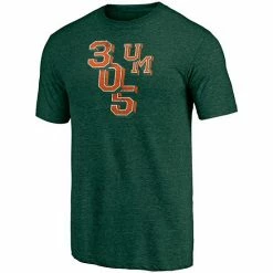 Men's Fanatics Branded Heathered Green Miami Hurricanes Team Hometown Tri-Blend T-Shirt -Metaverse shop unnamed file 24033