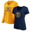 Women's Fanatics Branded Navy/Gold Denver Nuggets V-Neck T-Shirt Combo Pack
