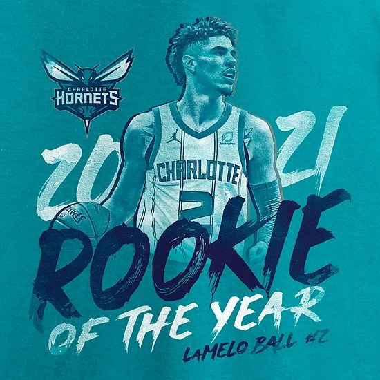 Men's Fanatics Branded LaMelo Ball Teal Charlotte Hornets 2021 NBA Rookie Of The Year T-Shirt Men's Fanatics Branded LaMelo Ball Teal Charlotte Hornets 2021 NBA Rookie Of The Year T-Shirt -Metaverse shop unnamed file 24127