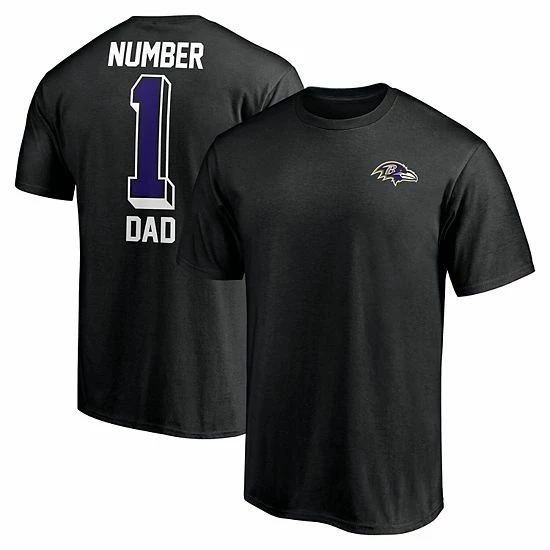 Men's Fanatics Branded Black Baltimore Ravens #1 Dad T-Shirt Men's Fanatics Branded Black Baltimore Ravens #1 Dad T-Shirt -Metaverse shop unnamed file 24134