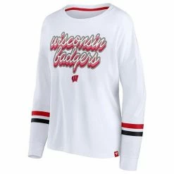 Women's Fanatics Branded White Wisconsin Badgers Retro Power Striped Long Sleeve T-Shirt 4 Women's Fanatics Branded White Wisconsin Badgers Retro Power Striped Long Sleeve T-Shirt -Metaverse shop unnamed file 24138
