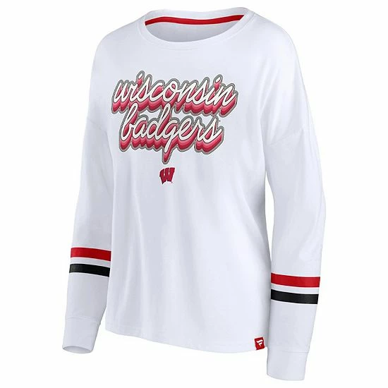 Women's Fanatics Branded White Wisconsin Badgers Retro Power Striped Long Sleeve T-Shirt Women's Fanatics Branded White Wisconsin Badgers Retro Power Striped Long Sleeve T-Shirt -Metaverse shop unnamed file 24138