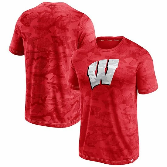 Men's Fanatics Branded Red Wisconsin Badgers Primary Camo T-Shirt 3 Men's Fanatics Branded Red Wisconsin Badgers Primary Camo T-Shirt