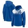 Women's Fanatics Branded Royal Los Angeles Dodgers Iconic Overslide Color-Block Quarter-Zip Hoodie