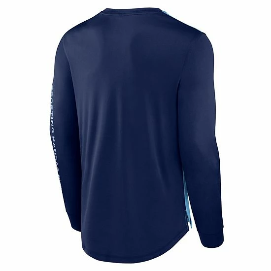 Men's Fanatics Branded Navy/Blue Sporting Kansas City Striker Long Sleeve T-Shirt 6 Men's Fanatics Branded Navy/Blue Sporting Kansas City Striker Long Sleeve T-Shirt - Image 4
