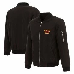 Men's Fanatics Branded Black Washington Commanders Full-Zip Bomber Jacket
