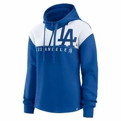 Women's Fanatics Branded Royal Los Angeles Dodgers Iconic Overslide Color-Block Quarter-Zip Hoodie -Metaverse shop unnamed file 2419