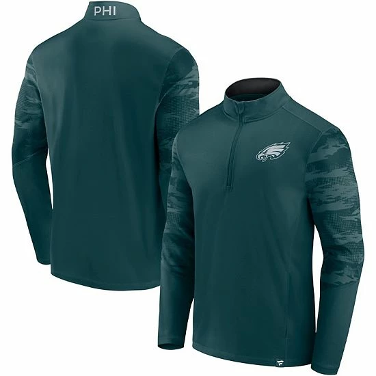 Men's Fanatics Branded Midnight Green Philadelphia Eagles Ringer Quarter-Zip Jacket Men's Fanatics Branded Midnight Green Philadelphia Eagles Ringer Quarter-Zip Jacket -Metaverse shop unnamed file 2422