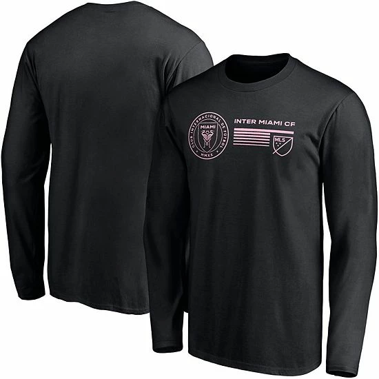 Men's Fanatics Branded Black Inter Miami CF Delivering Victory Long Sleeve T-Shirt 4 Men's Fanatics Branded Black Inter Miami CF Delivering Victory Long Sleeve T-Shirt - Image 2