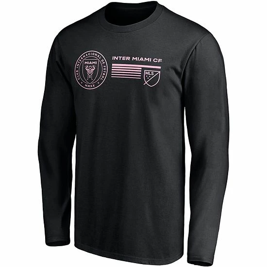 Men's Fanatics Branded Black Inter Miami CF Delivering Victory Long Sleeve T-Shirt 5 Men's Fanatics Branded Black Inter Miami CF Delivering Victory Long Sleeve T-Shirt - Image 3