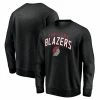 Men's Fanatics Branded Black Portland Trail Blazers Game Time Arch Pullover Sweatshirt -Metaverse shop unnamed file 24242