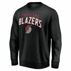 Men's Fanatics Branded Black Portland Trail Blazers Game Time Arch Pullover Sweatshirt -Metaverse shop unnamed file 24244