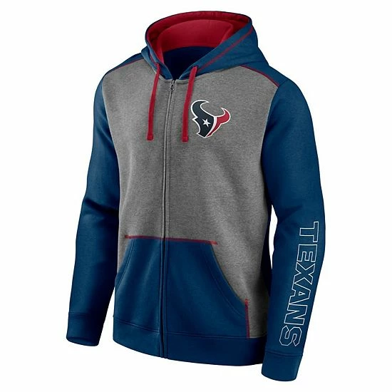 Men's Fanatics Branded Heathered Charcoal/Navy Houston Texans Expansion Full-Zip Hoodie 5 Men's Fanatics Branded Heathered Charcoal/Navy Houston Texans Expansion Full-Zip Hoodie - Image 3
