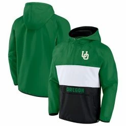Men's Fanatics Branded Green Oregon Ducks Victory On Raglan Quarter-Zip Hoodie