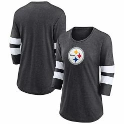 Women's Fanatics Branded Heathered Charcoal Pittsburgh Steelers Primary Logo 3/4 Sleeve Scoop Neck T-Shirt 3 Women's Fanatics Branded Heathered Charcoal Pittsburgh Steelers Primary Logo 3/4 Sleeve Scoop Neck T-Shirt -Metaverse shop unnamed file 24313