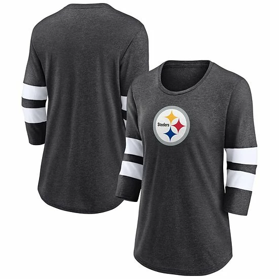 Women's Fanatics Branded Heathered Charcoal Pittsburgh Steelers Primary Logo 3/4 Sleeve Scoop Neck T-Shirt Women's Fanatics Branded Heathered Charcoal Pittsburgh Steelers Primary Logo 3/4 Sleeve Scoop Neck T-Shirt -Metaverse shop unnamed file 24313