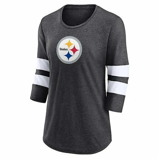 Women's Fanatics Branded Heathered Charcoal Pittsburgh Steelers Primary Logo 3/4 Sleeve Scoop Neck T-Shirt Women's Fanatics Branded Heathered Charcoal Pittsburgh Steelers Primary Logo 3/4 Sleeve Scoop Neck T-Shirt -Metaverse shop unnamed file 24314