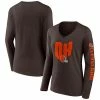 Women's Fanatics Branded Brown Cleveland Browns Hometown Sweep Long Sleeve V-Neck T-Shirt 2 Women's Fanatics Branded Brown Cleveland Browns Hometown Sweep Long Sleeve V-Neck T-Shirt -Metaverse shop unnamed file 24321