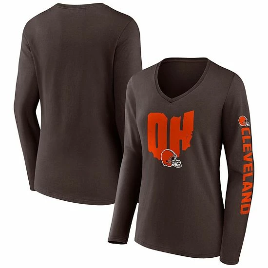 Women's Fanatics Branded Brown Cleveland Browns Hometown Sweep Long Sleeve V-Neck T-Shirt Women's Fanatics Branded Brown Cleveland Browns Hometown Sweep Long Sleeve V-Neck T-Shirt -Metaverse shop unnamed file 24322