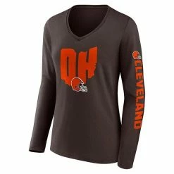 Women's Fanatics Branded Brown Cleveland Browns Hometown Sweep Long Sleeve V-Neck T-Shirt 4 Women's Fanatics Branded Brown Cleveland Browns Hometown Sweep Long Sleeve V-Neck T-Shirt -Metaverse shop unnamed file 24323