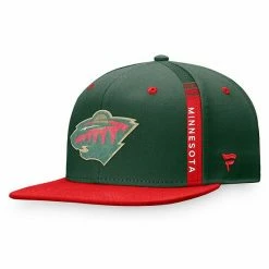 Men's Fanatics Branded Green/Red Minnesota Wild 2022 NHL Draft Authentic Pro Snapback Hat