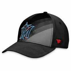 Men's Fanatics Branded Black Miami Marlins Iconic Gradient Flex Hat