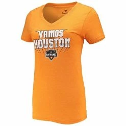 Women's Fanatics Branded Orange Houston Dynamo FC Vamos Tri-Blend V-Neck T-Shirt -Metaverse shop unnamed file 24498