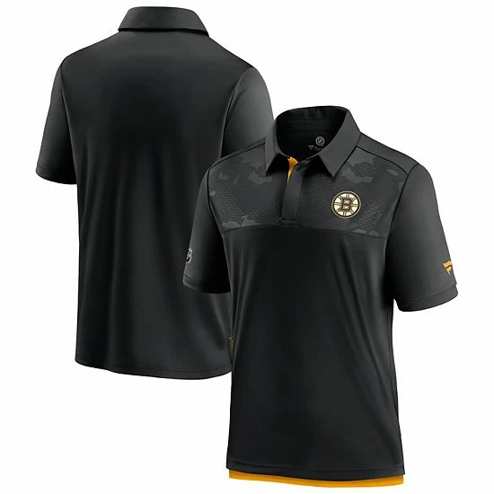 Men's Fanatics Branded Black Boston Bruins Authentic Pro Locker Room Team Polo 4 Men's Fanatics Branded Black Boston Bruins Authentic Pro Locker Room Team Polo - Image 2