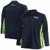 Men's Fanatics Branded College Navy/Neon Green Seattle Seahawks Big & Tall Polyester Quarter-Zip Raglan Jacket -Metaverse shop unnamed file 24552