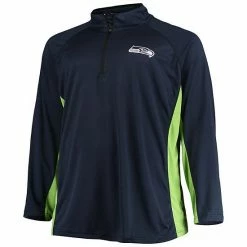 Men's Fanatics Branded College Navy/Neon Green Seattle Seahawks Big & Tall Polyester Quarter-Zip Raglan Jacket -Metaverse shop unnamed file 24554